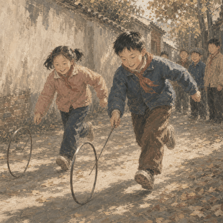滚铁环童年记忆头像
