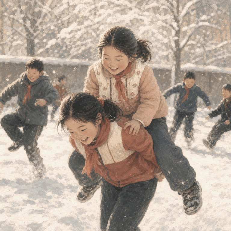 雪地背人游戏童年记忆头像